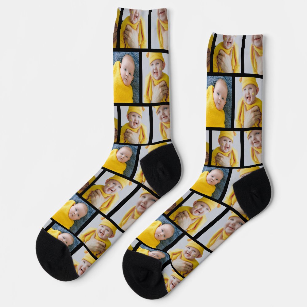 4 Photo Collage Template Make Your Own Fun Socks