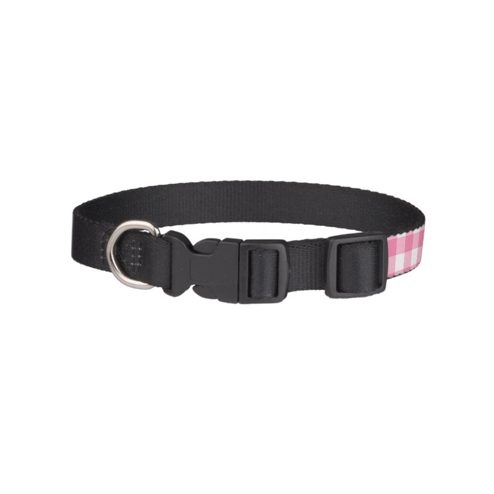 Cute Pink Gingham Pattern Pet Collar