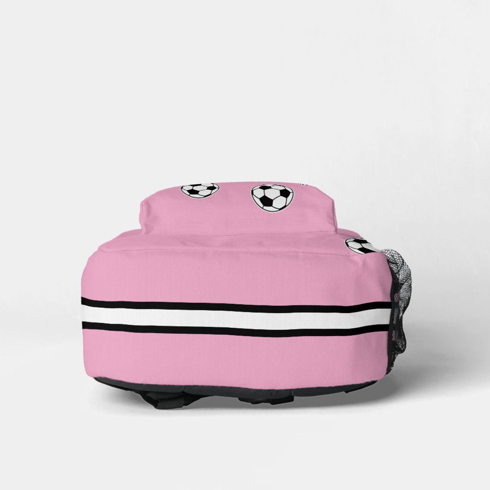 Soccer Pink Personalized Kids Back to School Printed Backpack