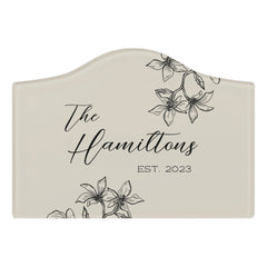 Farmhouse Floral Custom Established Year  Door Sign