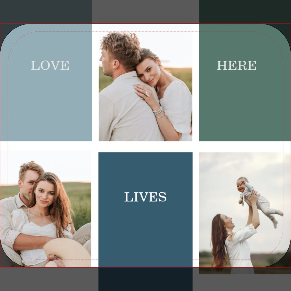 Modern Family Collage Photo | Love Live Here  Mouse Pad