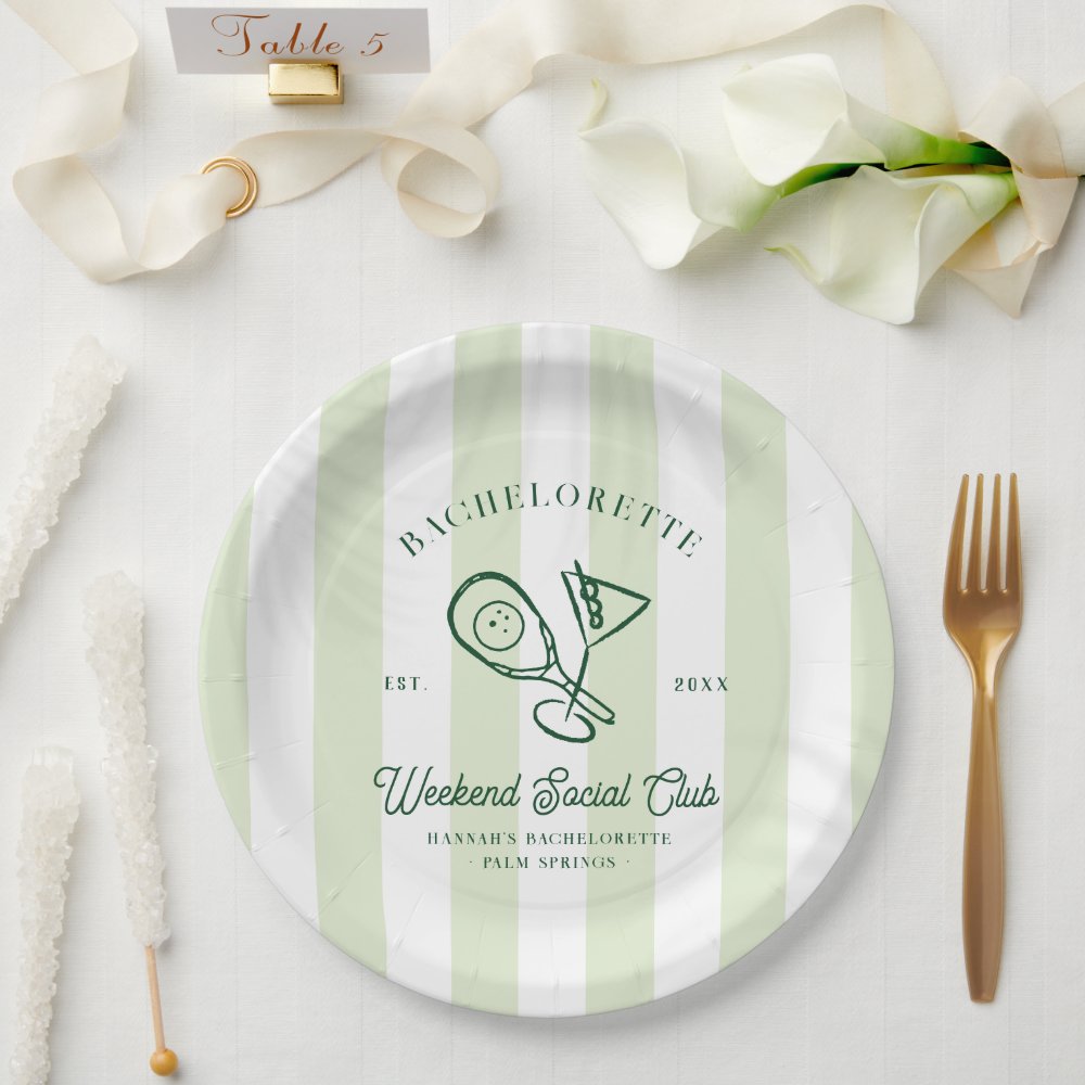 Pickleball Country Club | Bachelorette  Paper Plates