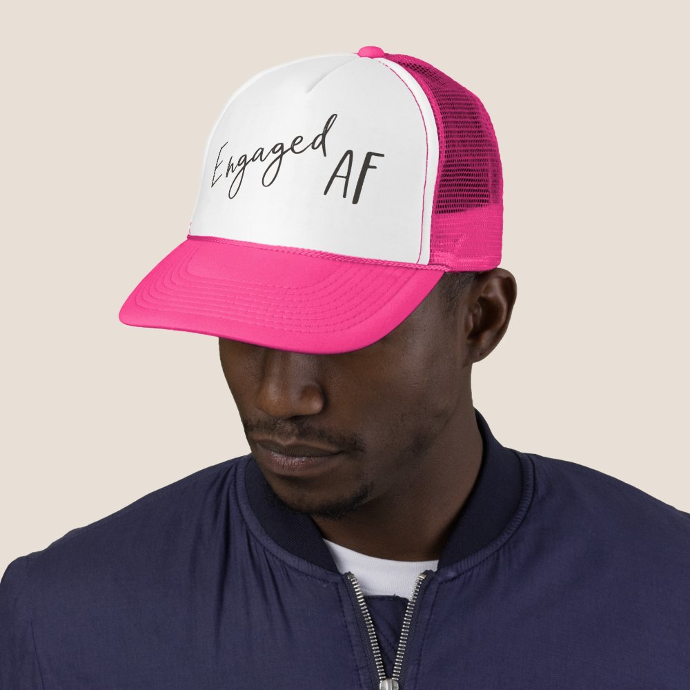 Engaged AF Charcoal Logo Unisex  Trucker Hat
