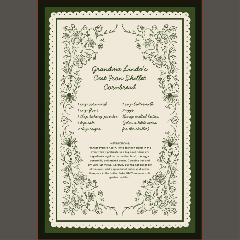 Custom Family Recipe Kitchen Towel Keepsake