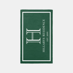 Monogram Family Year Established Forest Green Rug