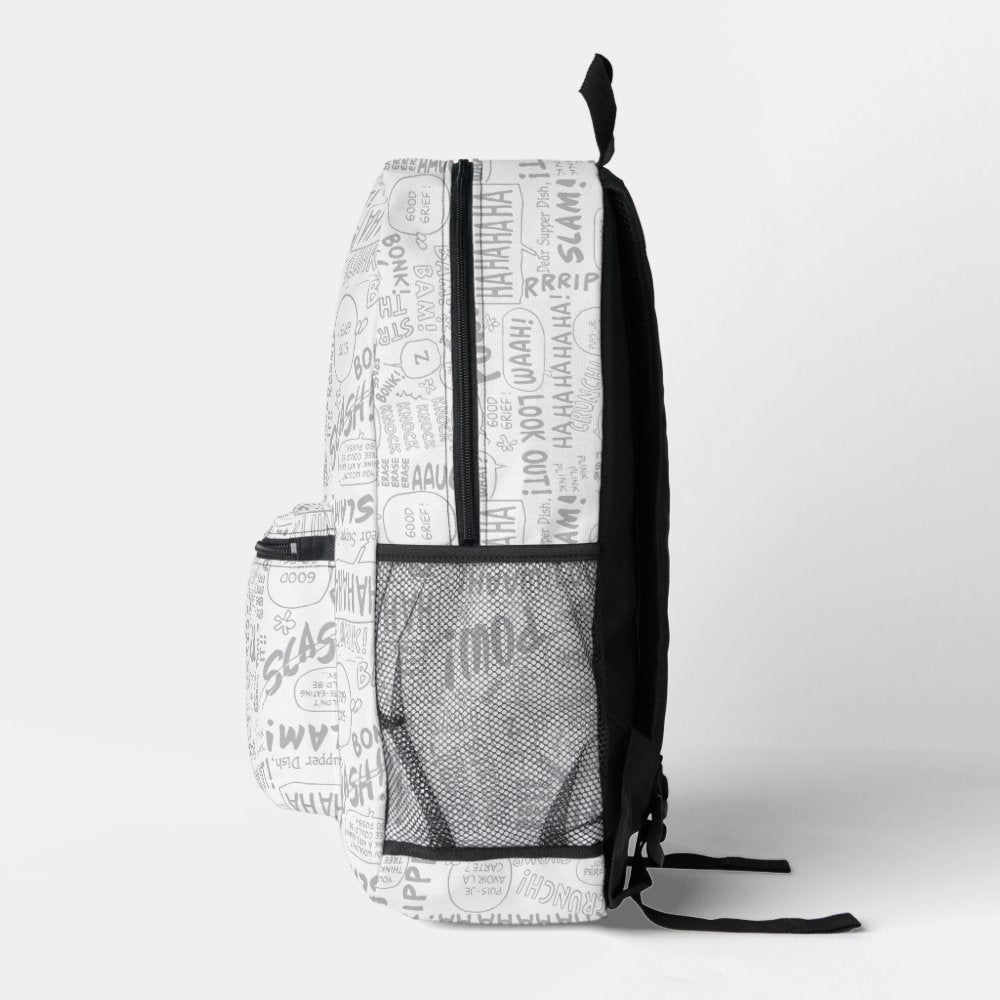 PEANUTS | Snoopy on Black White Comics Printed Backpack