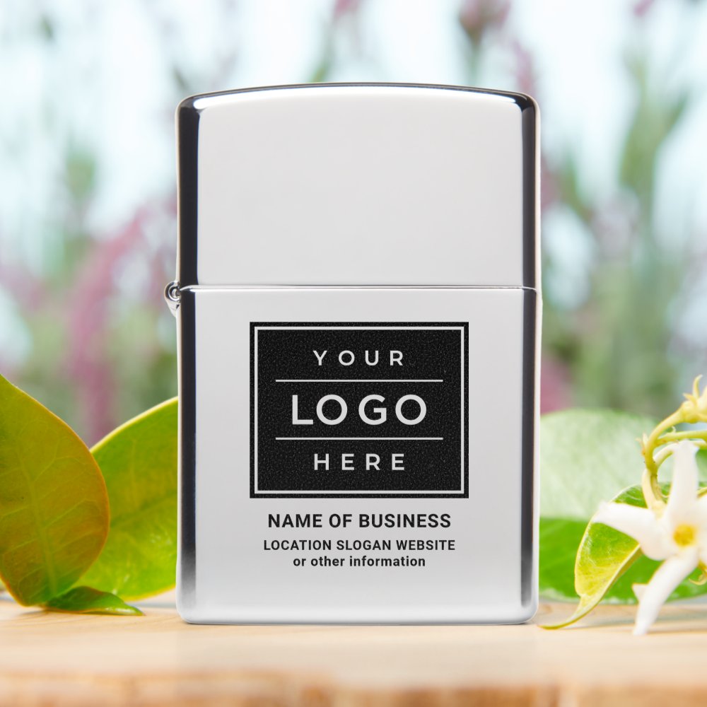 Branded Chrome Business Logo Promo Zippo Lighter