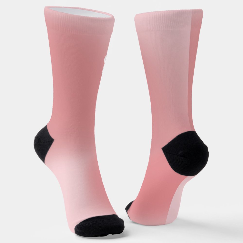 No Cold Feet Funny Pink Gradient Custom Bridal Socks