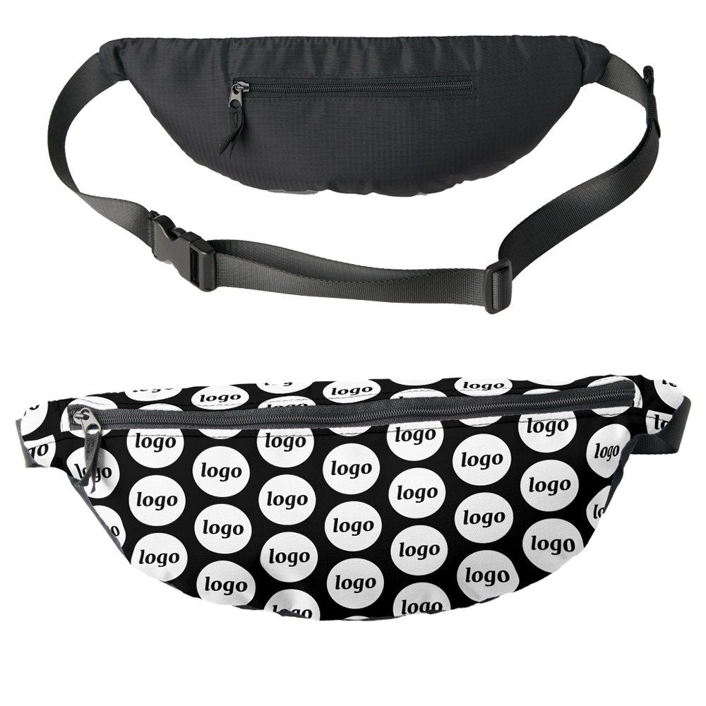 Logo Pattern Promotional Business Black Fanny Pack