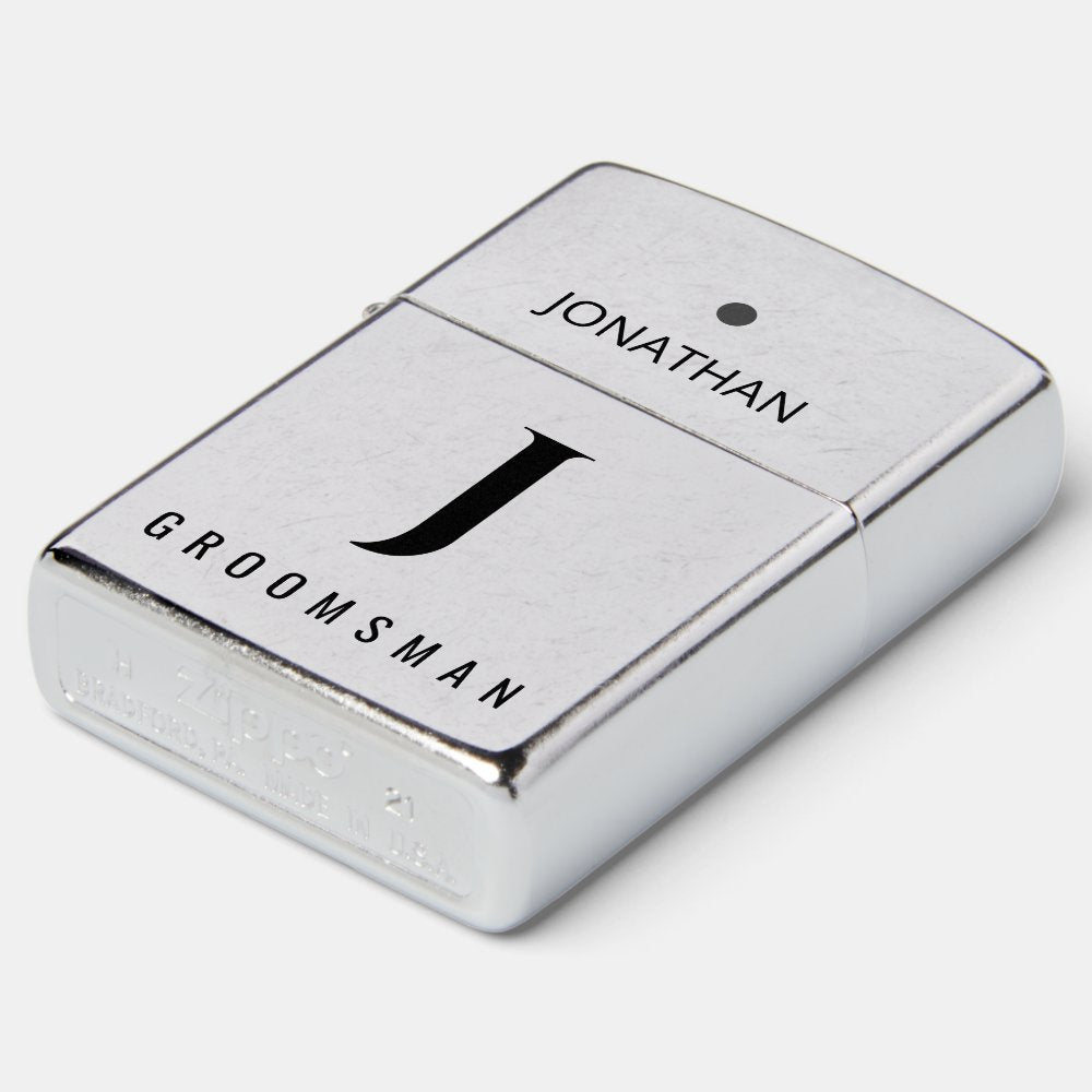 Groomsman | Best Man elegant monogrammed favor Zippo Lighter