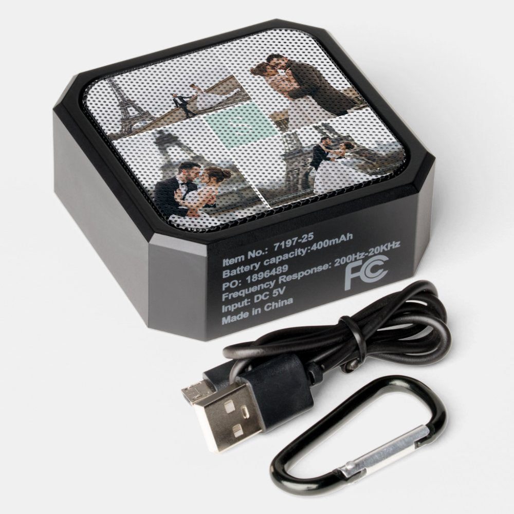 Create Your Own Monogrammed 5-Photo Collage Bluetooth Speaker