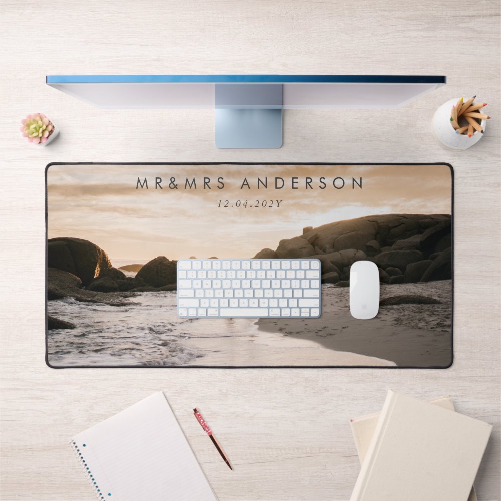 Premium Custom Photo Wedding Gift Desk Mat