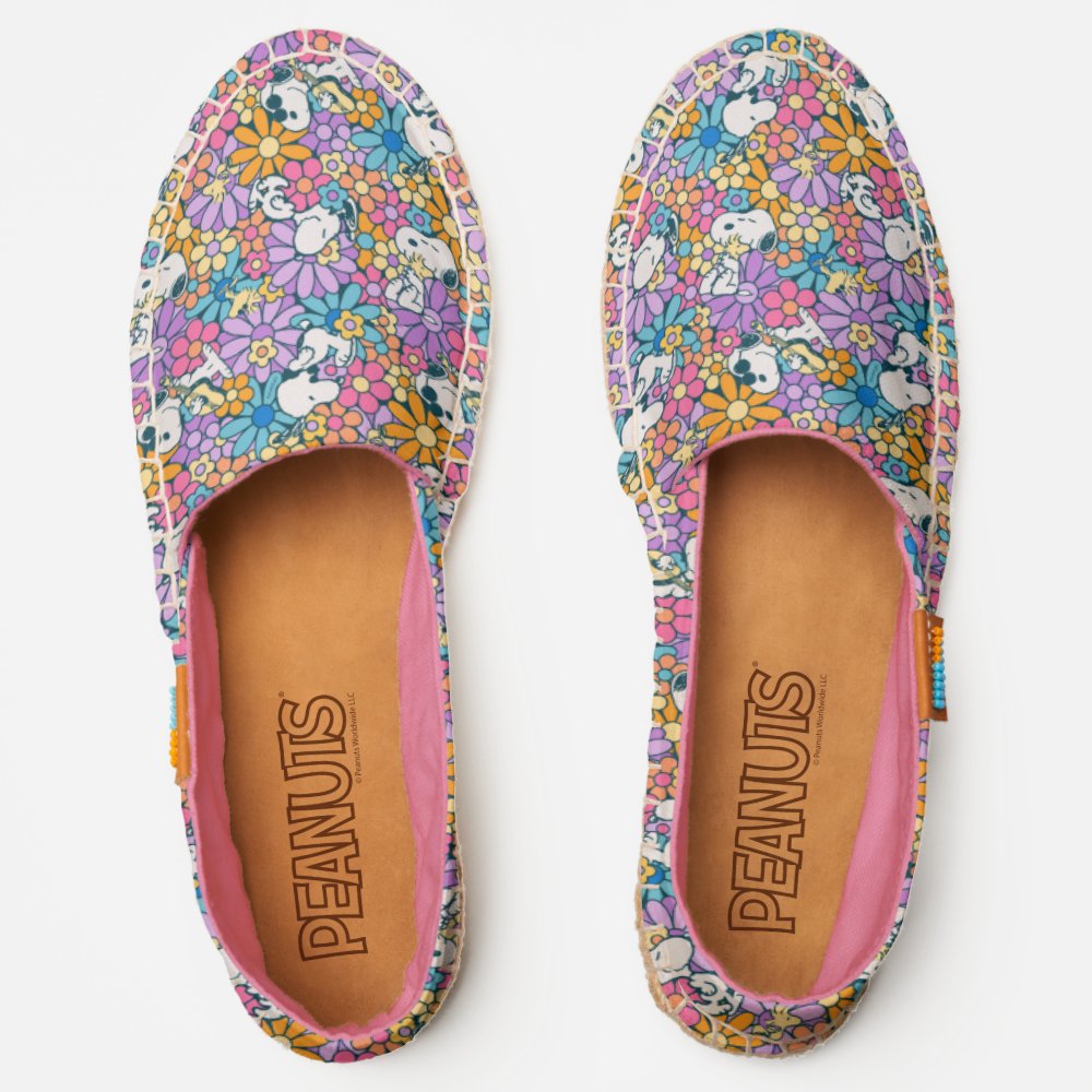 Snoopy & Woodstock Flower Pattern Espadrilles