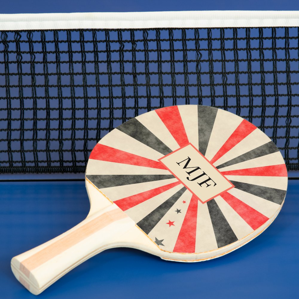 Monogram Casino Black and Red Ping Pong Paddle