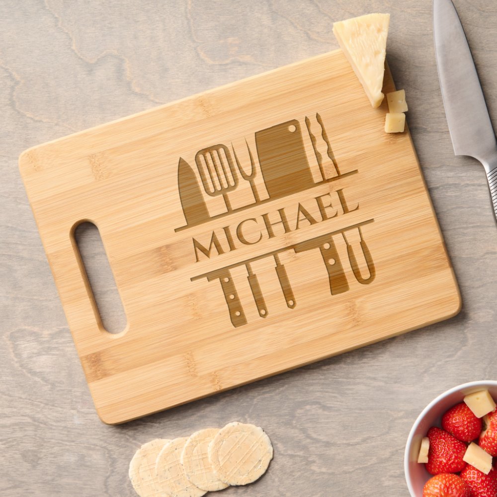 Barbecue BBQ Cook Monogram Chef Grilling Engraved Cutting Board