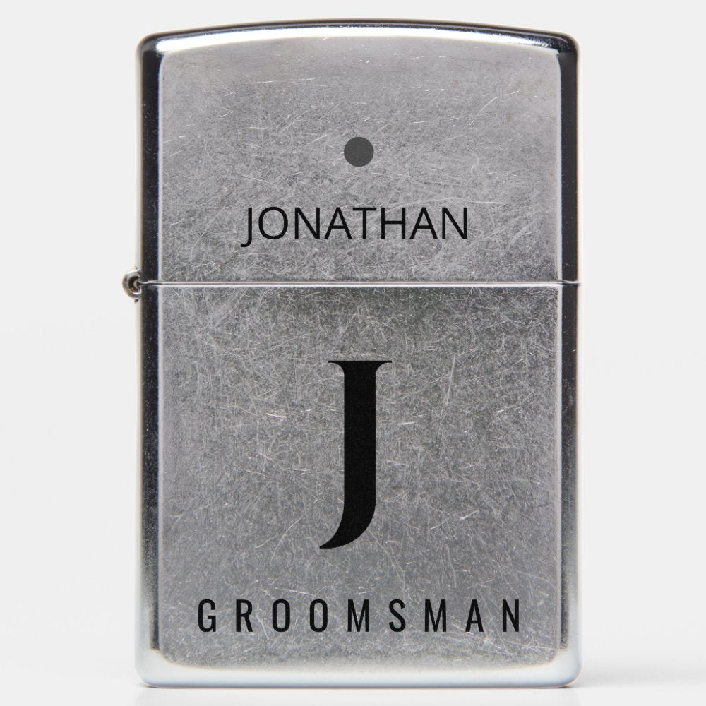 Groomsman | Best Man elegant monogrammed favor Zippo Lighter