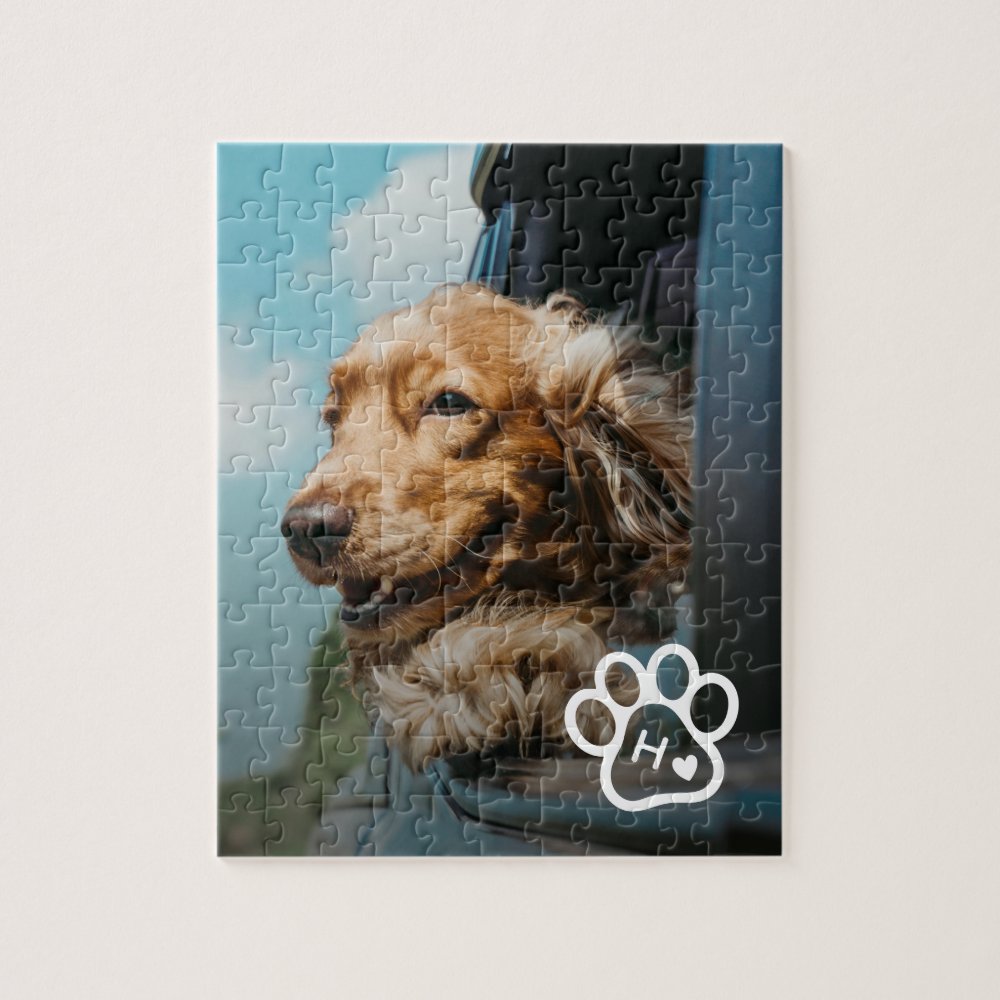 Add Your Own Photo Dog Pets Monogram jigsaw puzzle