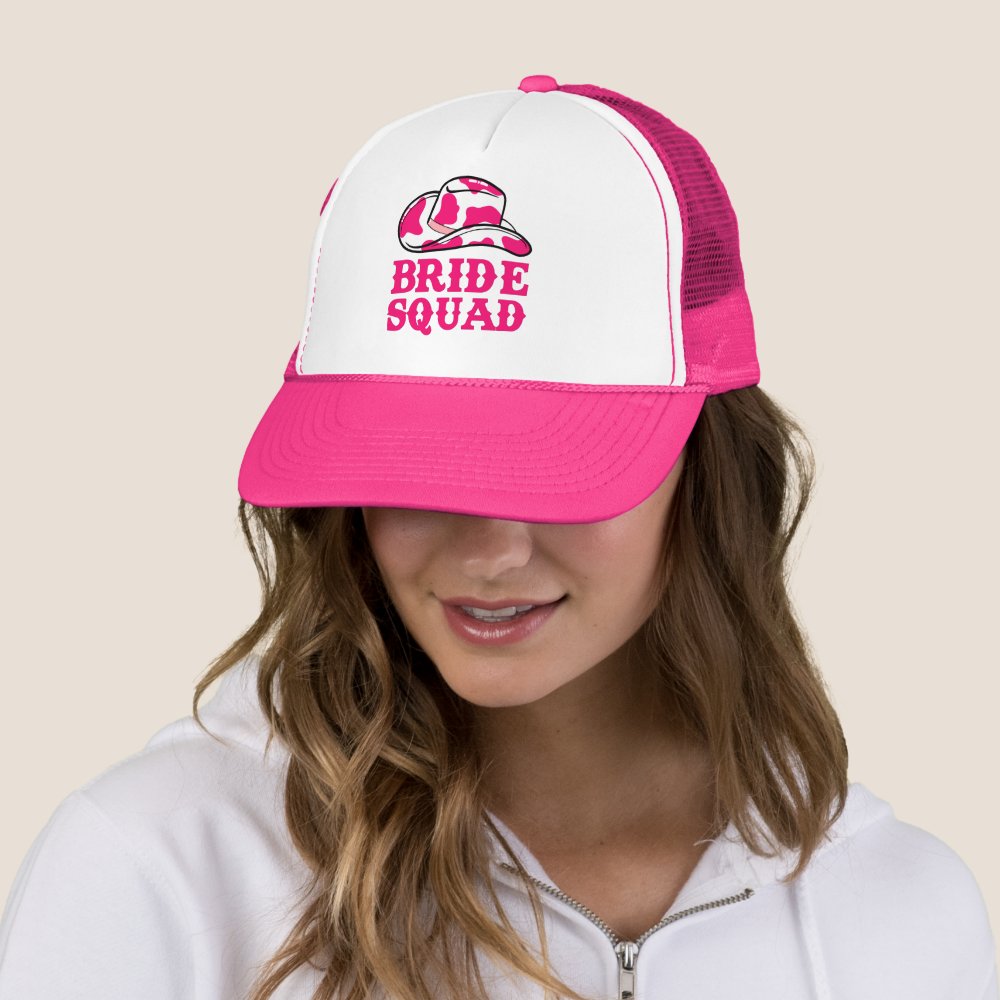 Cowgirl  Last Rodeo Bachelorette Bride Squad Trucker Hat