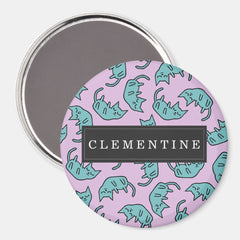Peaceful Kitty Pattern with first name Magnet
