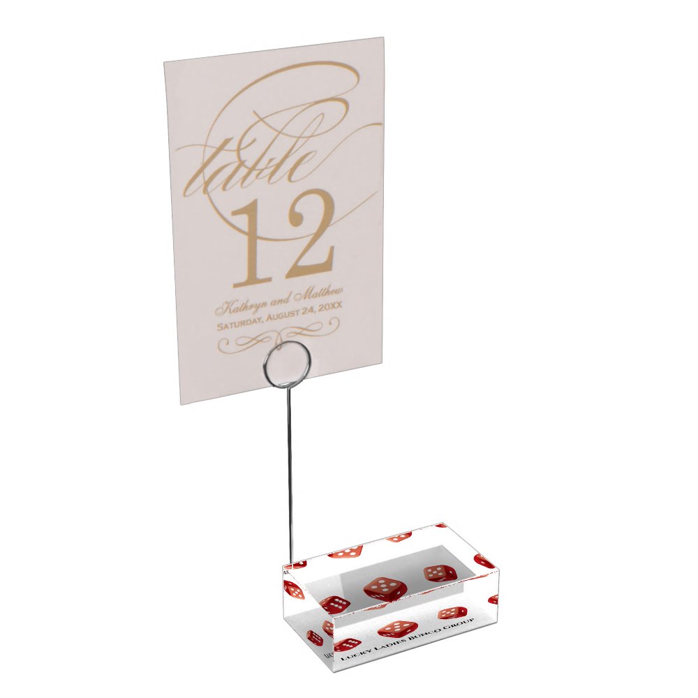 Bunco Red Lucky Dice Table Card Holder