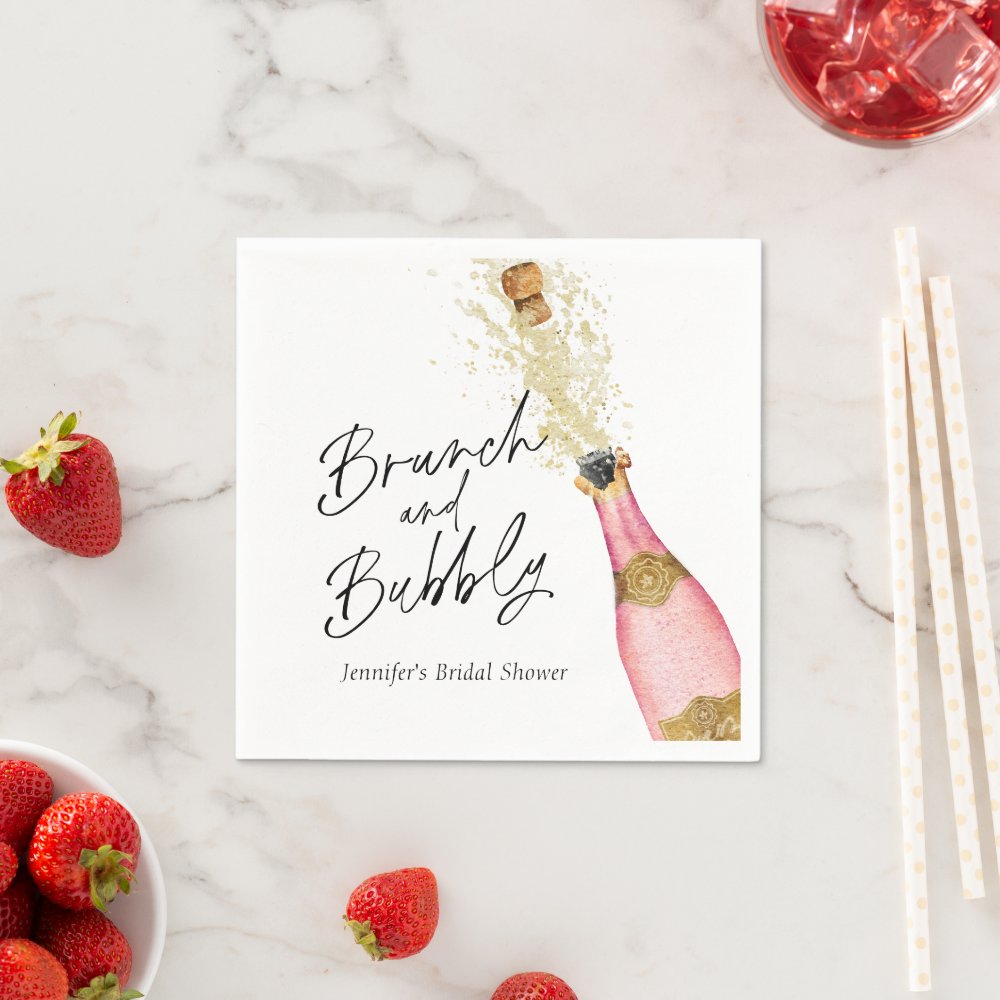 Brunch and Bubbly Bridal Shower Paper Napkins