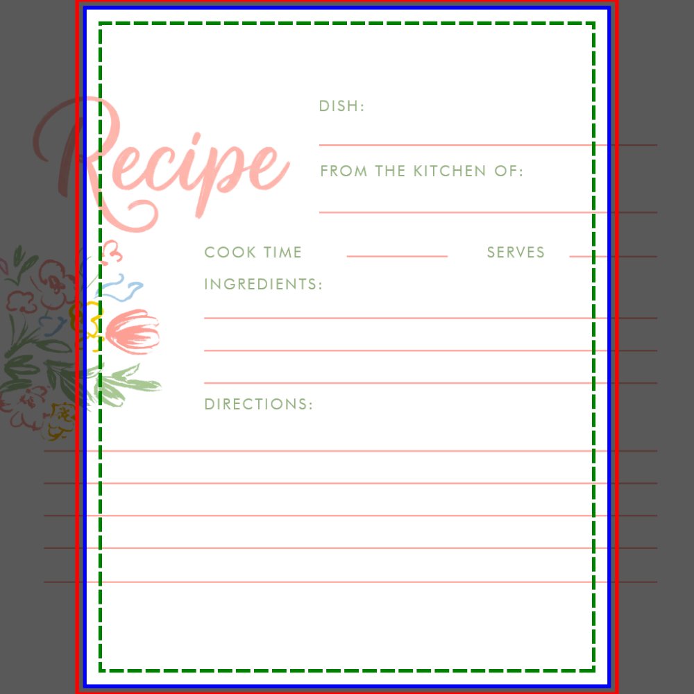 Pastel Floral Whimsical Bridal Shower Recipe Card