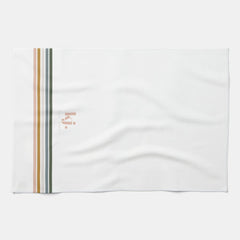 Chic Retro Stripes Monogram Tea Towel