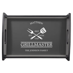 BBQ Grill Master Personalized Best Dad Father's   Serving Tray