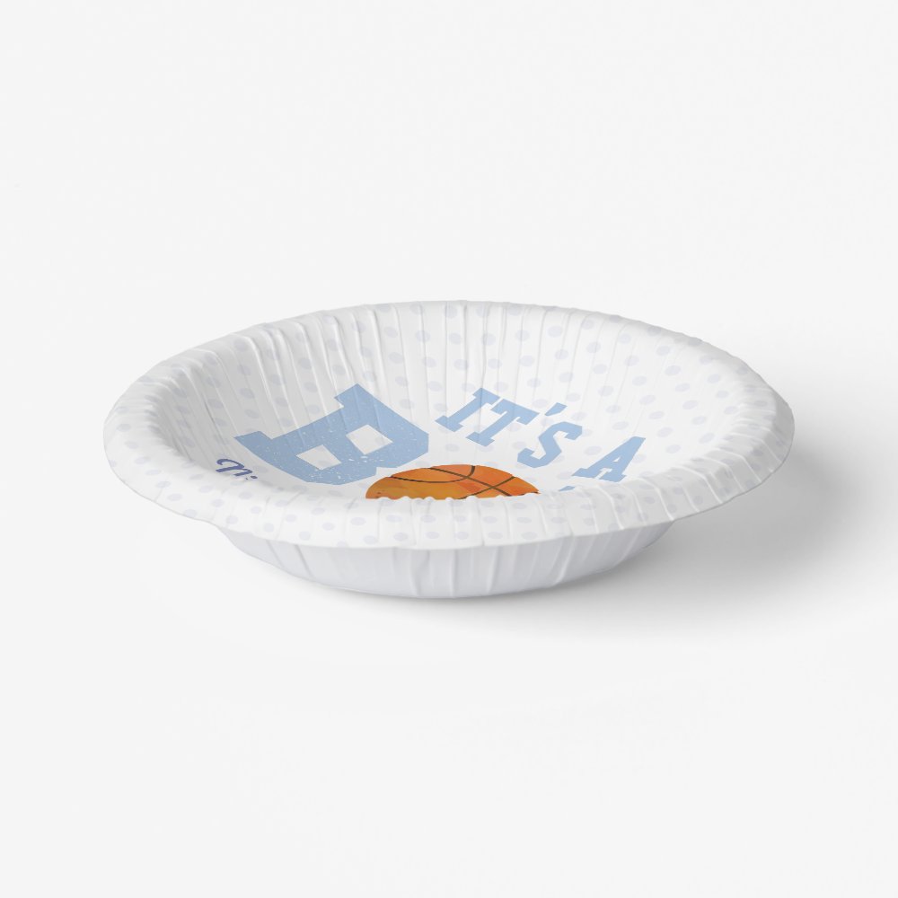 It's A Boy! Blue Basketball Baby Shower Paper Bowls