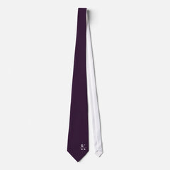 Eggplant | Elegant Monogram+Name | one-Sided Neck Tie