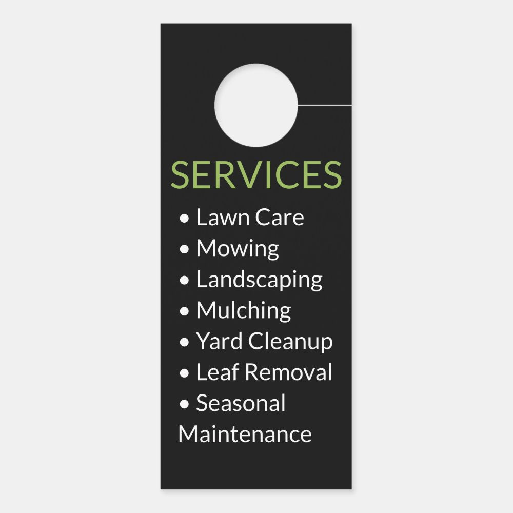 Landscaping & Lawn Service Professional Door Hange Hanger