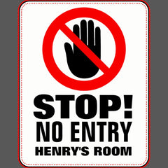 Kids personalized no entry door sign