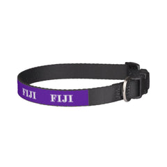 Phi Gamma Delta Whie and Purple Letters Pet Collar