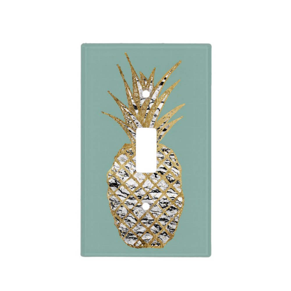 Modern Chic Marble Gold Pineapple Fruit Light Switch Cover