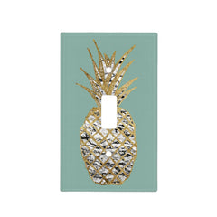 Modern Chic Marble Gold Pineapple Fruit Light Switch Cover