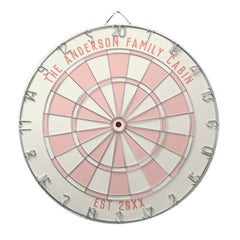 Personalized Family Name Custom Pink Game Room  Dart Board