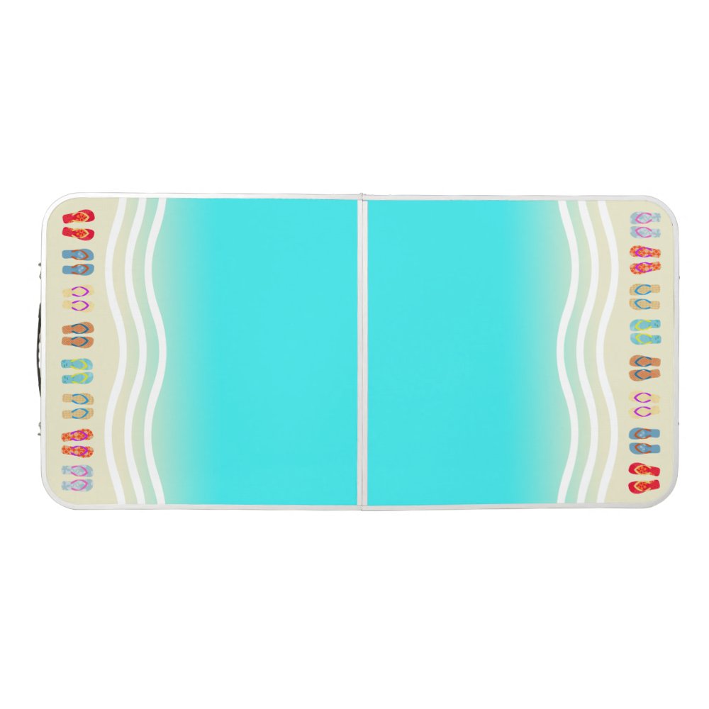 Beach Party Happy Birthday Autograph Beer Pong Table