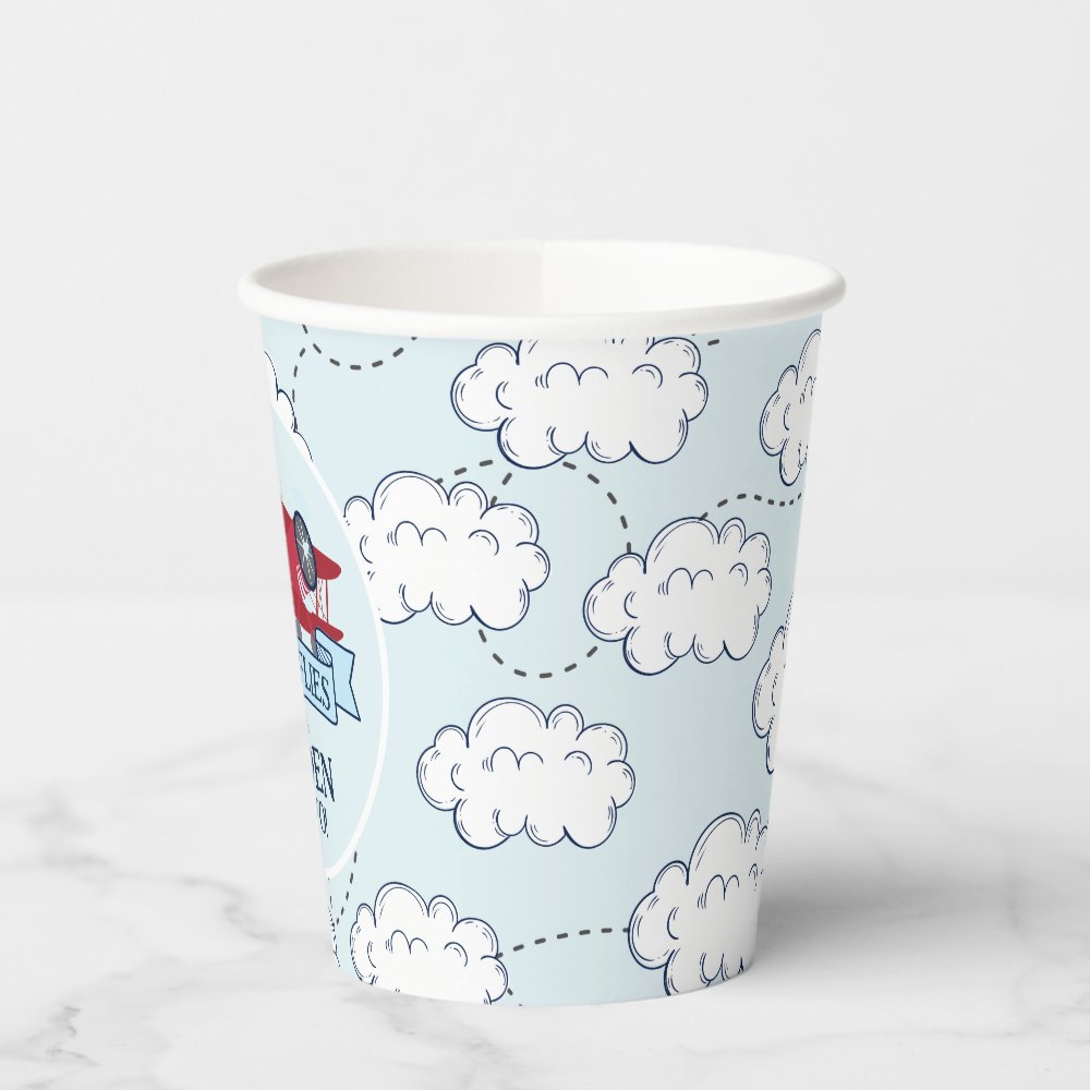 Time Flies Airplane Birthday Paper Cups