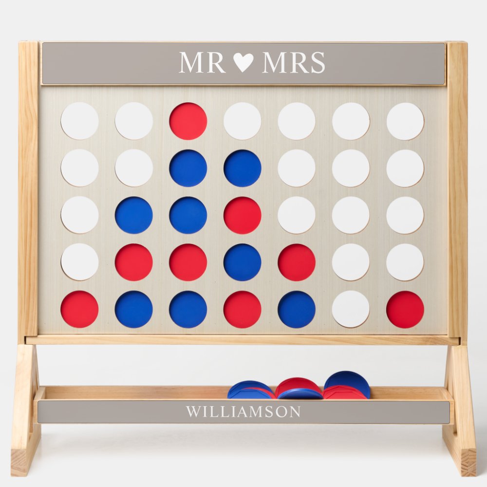 Custom Heart Giant Fast Four Wedding Lawn Game