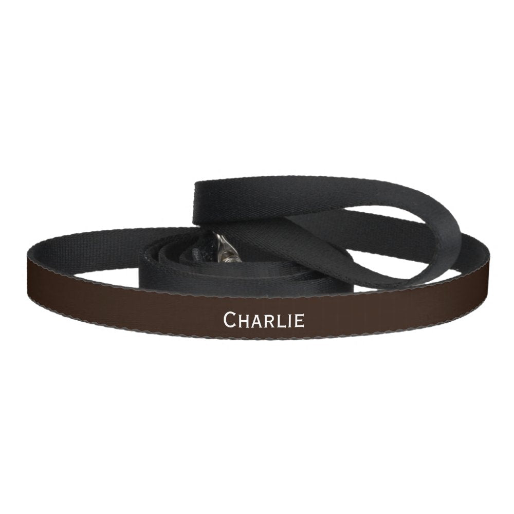 Custom Personalized Name Dark Brown Pet Leash