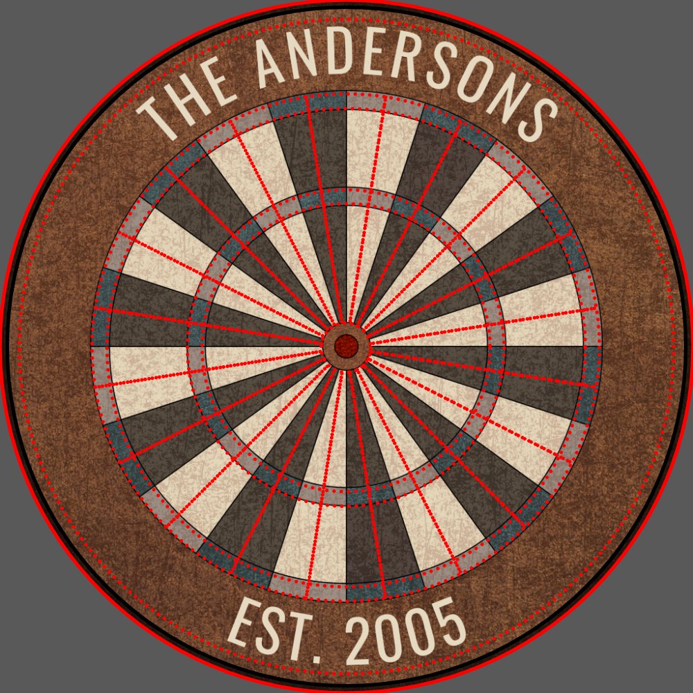 Custom Family Name Rustic Dartboard