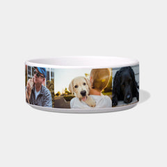 Custom 6 Pet Photo Collage Dog Name Bowl