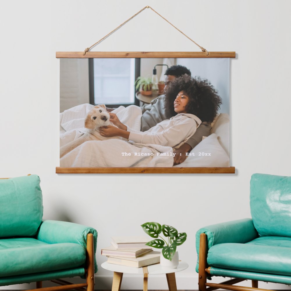 Personalized Photo and Text Hanging Tapestry