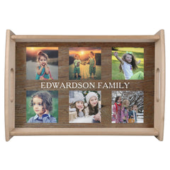 Create your own rustic family photo collage serving tray