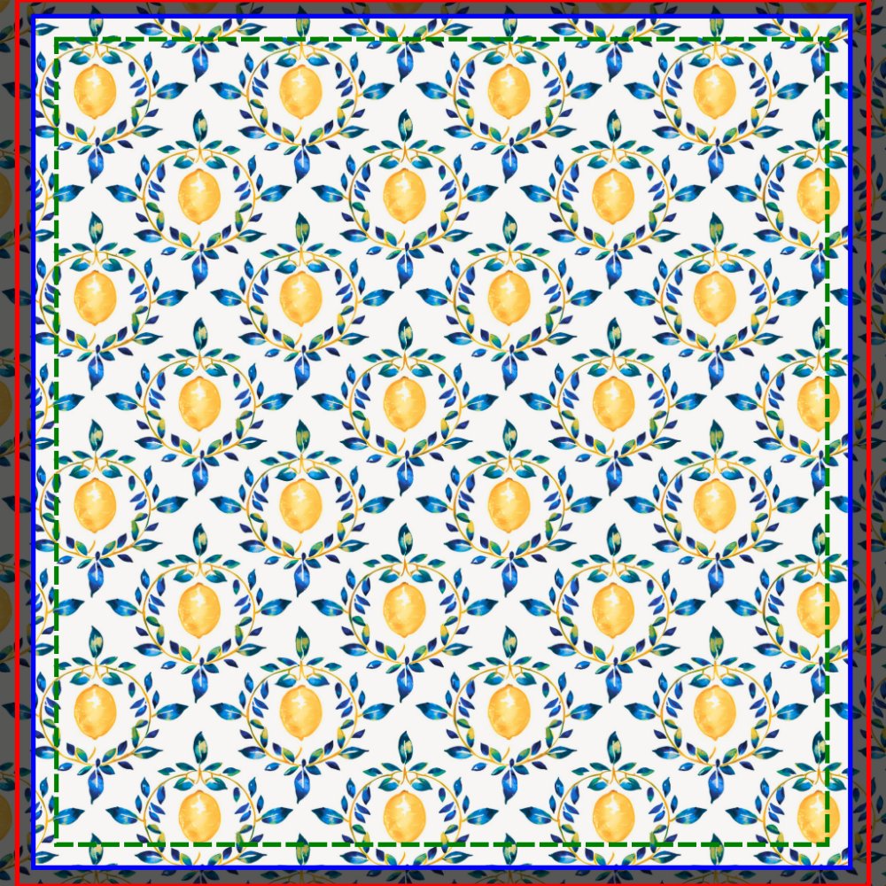 Mediterranean Blue and Yellow Lemon Botanical Shower Curtain