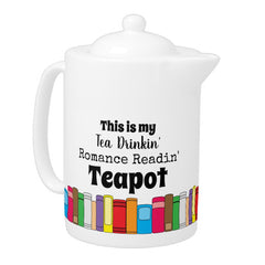 Tea Drinking, Romance Reading Books Teapot