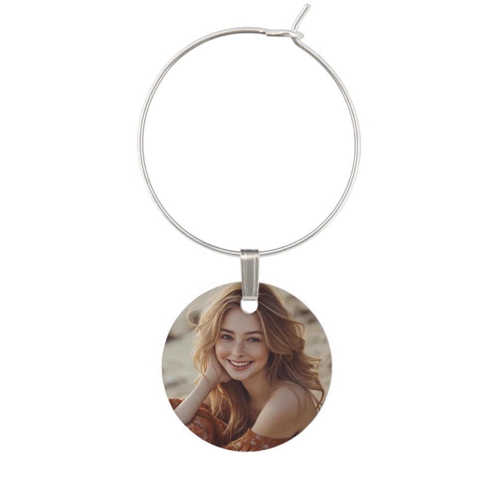 Create Your Own Collage with 4 Photos Wine Charm