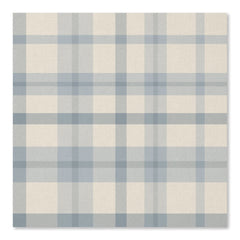 Masculine Muted Blue Plaid w/ Linen Texture Wallpaper