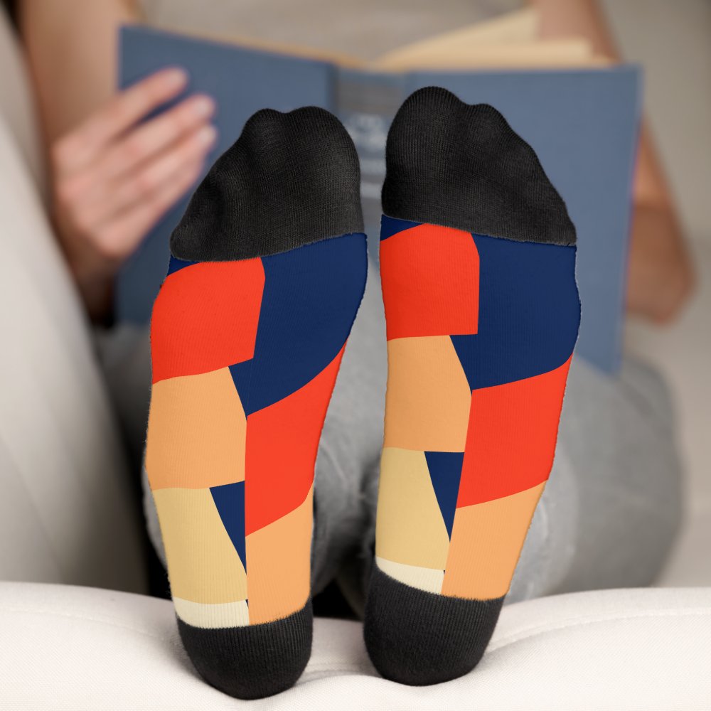 Retro 70s Stripes Personalized name  Socks