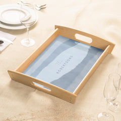 Coastal Abstract Shades of Blue Serving Tray